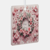 Rosa Roses Weihnachtsfeier Ornament (Vorderseite Rechts)