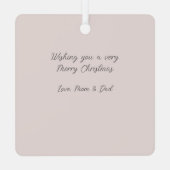 Rosa Roses Weihnachtsfeier Ornament Aus Metall (Rückseite)