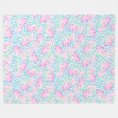 Rosa Roses Weiße Schmetterlinge Blau Fleece Blanke (Vorderseite (Horizontal))