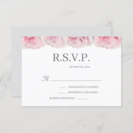 Rosa Roses White Gray Elegante Blumenzange RSVP Einladung