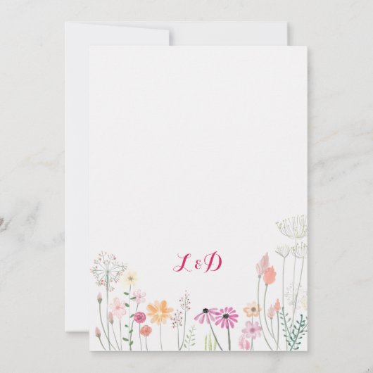 Rosa Roses Wreath Wedding Einladung (Rückseite)