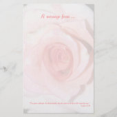 Rosa Rosescripture-Briefpapier Briefpapier (Vorderseite)