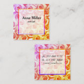 Rosa RosesFloral Business Card Quadratische Visitenkarte (Vorne/Hinten)