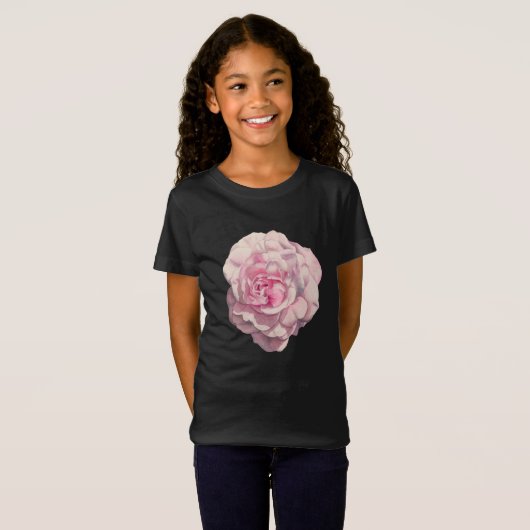 Rosa Rosewatercolor-Illustration T-Shirt (Vorne ganz)
