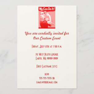 Rosa Rosie der Riveter "Wir können es schaffen!"Po Einladung