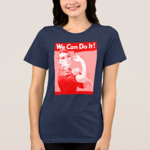 Rosa Rosie the Riveter "Wir schaffen es!" T-Shirt Tri-Blend Shirt