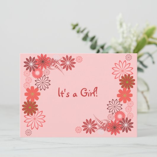 Rosa, Rost, Rose Blumendusche Einladung (Stehend Vorderseite)