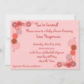 Rosa, Rost, Rose Blumendusche Einladung (Rückseite)