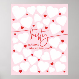 Rosa & Rot 30 Gründe, warum wir Liebe Sie hören Ge Poster