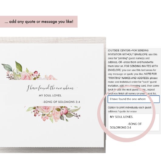 Rosa, rot, Burgunder, floraler Hochzeitsriss absei All In One Einladung