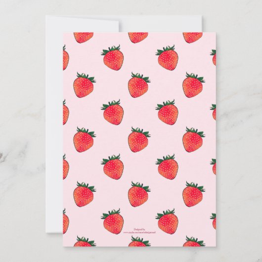Rosa Rot Erdbeere Berry Sweet Einladung (Rückseite)