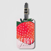 Rosa Rot Erdbeere Berry Sweet Gepäckanhänger (Vorderseite Vertikal)