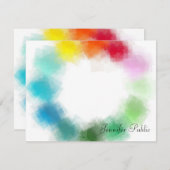 Rosa Rot Gelb Orange Blau Grün Farbe Mitteilungskarte (Vorne/Hinten)