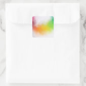 Rosa Rot Gelb Orange Blau Grün Farbe Moderne Quadratischer Aufkleber (Tasche)