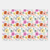 Rosa, Rot, Gelbe Blume Geschenkpapier Set (Vorderseite 2)