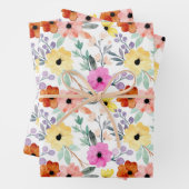 Rosa, Rot, Gelbe Blume Geschenkpapier Set (Beispiel)