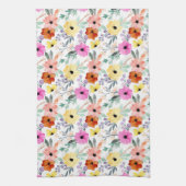 Rosa, Rot, Gelbe Blume Geschirrtuch (Vertikal)