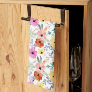 Rosa, Rot, Gelbe Blume  Geschirrtuch