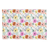 Rosa, Rot, Gelbe Blume Kissenbezug (Vorderseite)