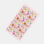 Rosa, Rot, Gelbe Blume Serviette (Ecke)