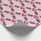 Rosa Rot-Grün-Holy Geschenkpapier (Ecke)