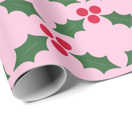 Rosa Rot-Grün-Holy Geschenkpapier (Rolleneckpunkt)