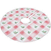 Rosa Rot Grün Muster Weihnachten Polyester Weihnachtsbaumdecke (Schrägansicht)