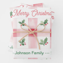 Rosa Rot Grün Retro Personalisierte Weihnachten