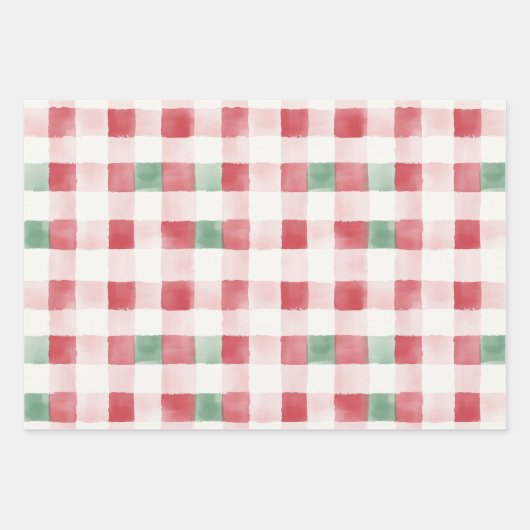 Rosa Rot Grün Retro Weihnachtsmuster Geschenkpapier Set (Vorderseite 3)