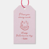 Rosa Rot handgeschriebenes Valentin Geschenkanhänger (Vorderseite)