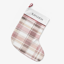 Rosa, rot, karierte Streifen Weihnachten Großer Weihnachtsstrumpf