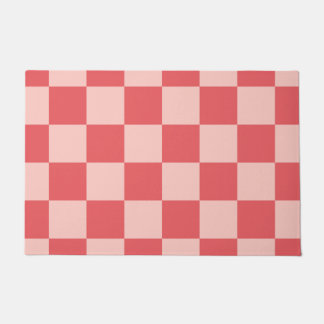 Rosa-rot kariertes Gingham-Muster Fußmatte