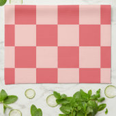 Rosa-rot kariertes Gingham-Muster Geschirrtuch (Gefaltet)