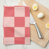 Rosa-rot kariertes Gingham-Muster Geschirrtuch (Viertel Falte)