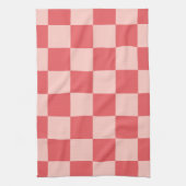 Rosa-rot kariertes Gingham-Muster Geschirrtuch (Vertikal)