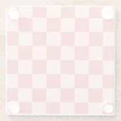 Rosa-rot kariertes Gingham-Muster Glasuntersetzer (Rückseite)