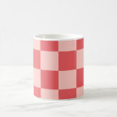 Rosa-rot kariertes Gingham-Muster Kaffeetasse (Mittel)