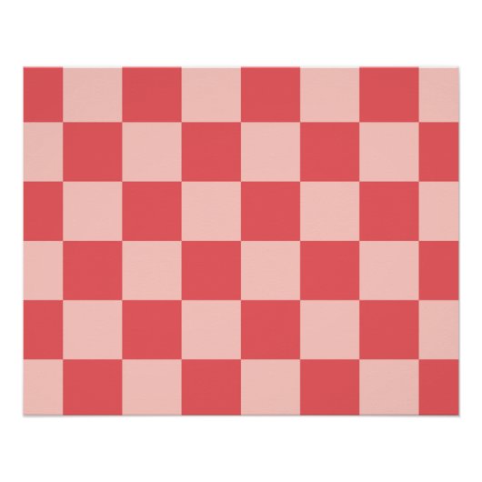 Rosa-rot kariertes Gingham-Muster Poster (Vorderseite)
