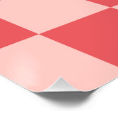 Rosa-rot kariertes Gingham-Muster Poster (Ecke)
