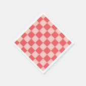 Rosa-rot kariertes Gingham-Muster Serviette (Ecke)