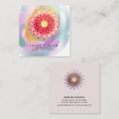 Rosa Rot Lotus Mandala Yoga Instruktor Holistisch Quadratische Visitenkarte (Vorne/Hinten)