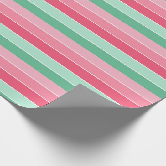 Rosa Rot Mint Grün Elegant farbenfroh, trendy Mode Geschenkpapier (Ecke)