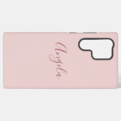 Rosa rot mit dunklem Namen oder Monogramm-Set Samsung Galaxy Hülle (Rückseite (Horizontal))