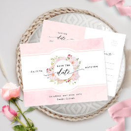 Rosa, rot, Rose Gold Chic Hochzeit Speichern Sie d Postkarte