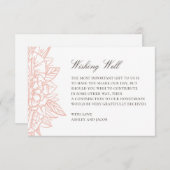 Rosa rot schlichte Hochzeit mit Blumen wünschend Begleitkarte (Vorne/Hinten)