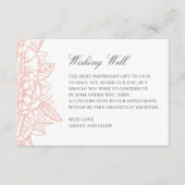 Rosa rot schlichte Hochzeit mit Blumen wünschend Begleitkarte (Vorderseite)