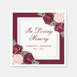 Rosa Rot-Silber-Beerdigung Serviette