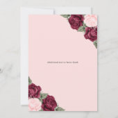 Rosa Rot-Silber-Foto-Gedenkdienst Einladung (Rückseite)