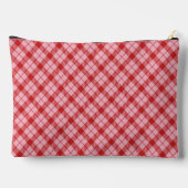 Rosa + Rot Tartan Großformat Zubehörtasche (Rückseite)