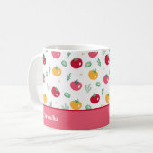 Rosa Rot und Gelb Tomatenküche Kaffeetasse (Vorderseite Links)